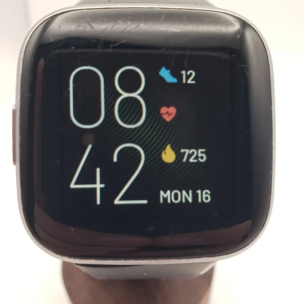 Fitbit Versa 2 Smartwatch Large Black Band FB507 Fitness Tracker Heart Rate